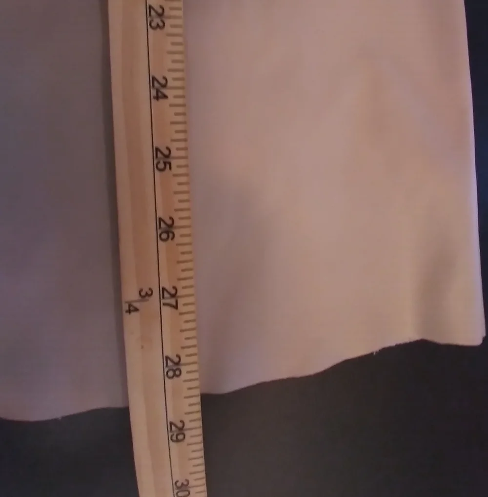 Est 1946 Elegant Cream Faux Leather Skirt Elastic In Back Tie Belt Pockets M